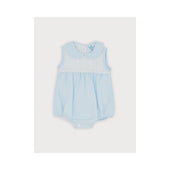 Sardon Baby Boy Pale Blue and White Gingham Romper